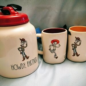 Rae Dunn Toy Story Mug and Jar Set - Cream, Red, and Orange